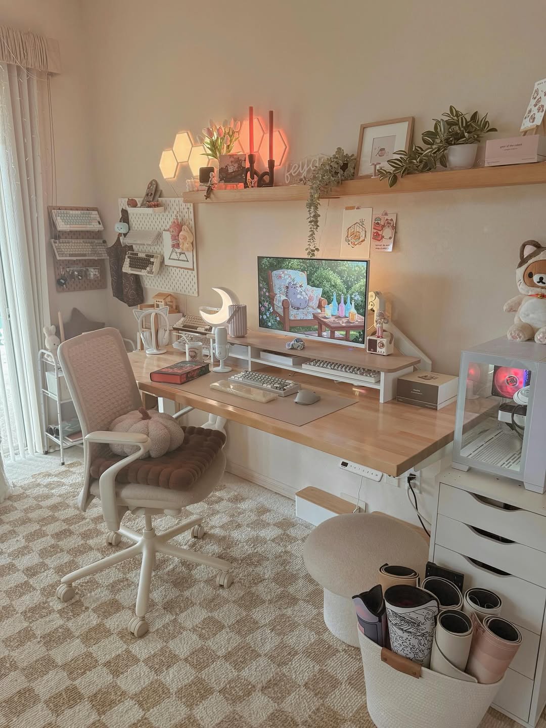 A cozy desk setup with a candle, journal, and evening planning items arranged softly